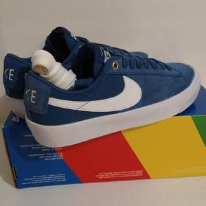 Women's Blue & White Nike SB Blazer Low Shoes Size 5.5